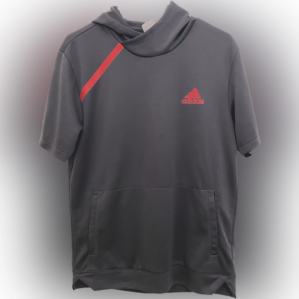 Adidas hoodie short sleeves - heather gray